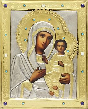 Икона Божией Матери "Иверская" в посеребренной ризе (окладе), Р-224.7