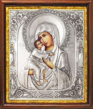 Икона Божией Матери "Феодоровская" в посеребренной ризе (окладе), Р-231К