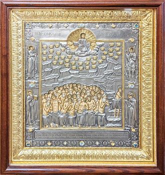 Купить Икону рукописную "Сорок святых мучеников Севастийских" в драгоценном окладе, 1075