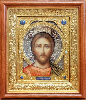 Икона Спасителя "Господь Вседержитель" в драгоценном окладе, 1017