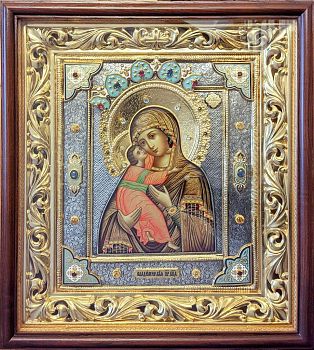 Икона Божией Матери "Владимирская" в драгоценном окладе, 1101