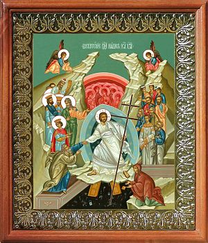 Икона Воскресение Христово в киоте | Размер 13х16 см | 42003-8 (05004)