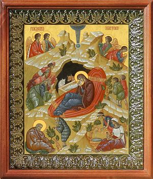Икона Рождество Христово в киоте | Размер 13х16 см | 42003-8 (05Р1)