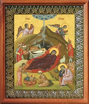 Икона Рождество Христово в киоте | Размер 13х16 см | 42003-8 (05Р2)
