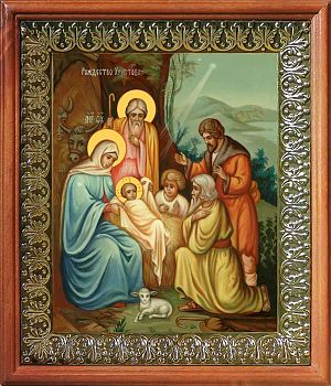 Икона Рождество Христово в киоте | Размер 13х16 см | 42003-8 (05Р6)