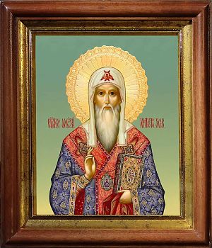 Икона Алексия митрополита Московского в киоте | Размер 13х16 см | 40200-5 (09007)