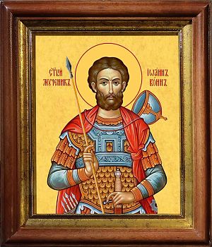 Икона Иоанна Воина мученика в киоте | Размер 13х16 см | 40200-5 (09И13)