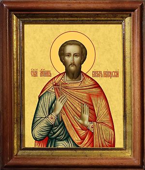 Икона Виктора Коринфского мученика в киоте | Размер 13х16 см | 40200-5 (09В4)
