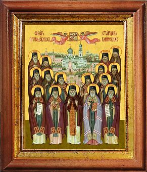 Образы собора святых на холсте в киоте с рамкой багет