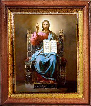 Икона Спасителя Господь на Троне в киоте | Размер 13х16 см | 40200-5 (02000)