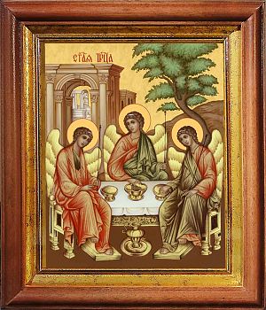 Икона Пресвятой Троицы в киоте | Размер 13х16 см | 40200-5 (02Т3)