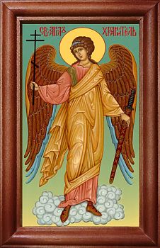 Икона ростовая Ангела Хранителя в киоте | Размер 10х20 см | 42202-22 (04021)