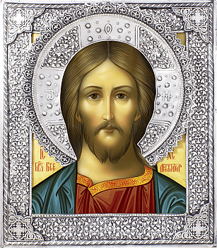 Икона Господа Вседержителя в посеребренной ризе (окладе), Р-70.1