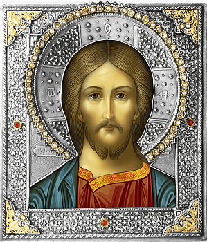 Икона Господа Вседержителя в посеребренной ризе (окладе), Р-70.2