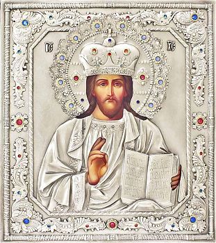 Икона Господа Вседержителя в посеребренной ризе (окладе), Р-82.2