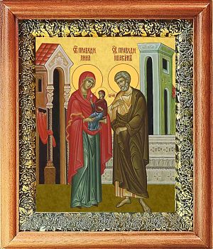 Икона Иоакима и Анны праведных богоотцов в киоте | Размер 13х16 см | 40200-8 (09ИА1)