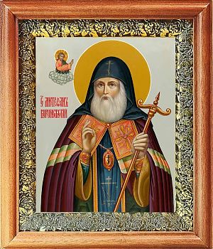 Икона Митрофана епископа Воронежского в киоте | Размер 13х16 см | 40200-8 (09М1)