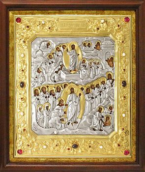 Икона "Воскресение Христово" в посеребренной ризе (окладе), Р-245.7К
