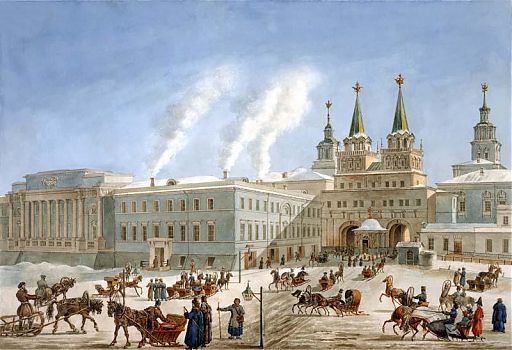 Воскресенские ворота. Иверская часовня. Москва. XIX век, пейзаж - 170041