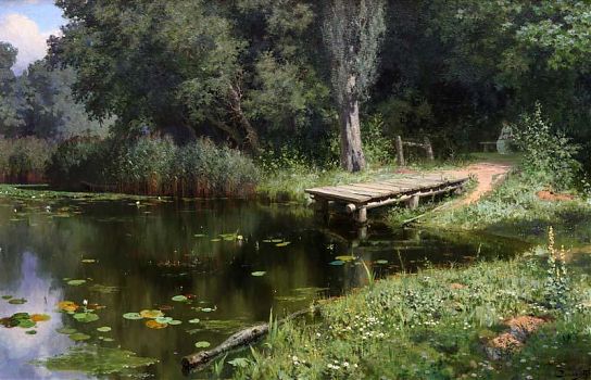 Василий Дмитриевич Поленов - Заросший пруд, пейзаж - 170054