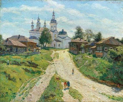 Илья Сергеевич Глазунов - Плес. Церковь, пейзаж - 170088