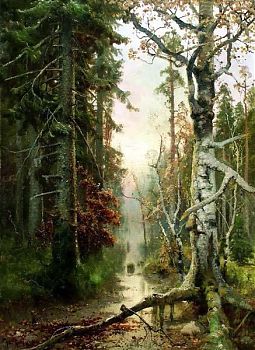 Юлий Юльевич Клевер - Осень в лесу, пейзаж - 170108