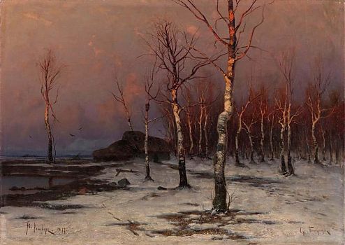 Юлий Юльевич Клевер - Зимний пейзаж, пейзаж - 170112