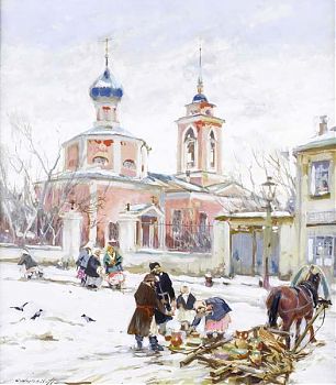 Константин Александрович Вещилов - Зимнее утро, пейзаж - 170151