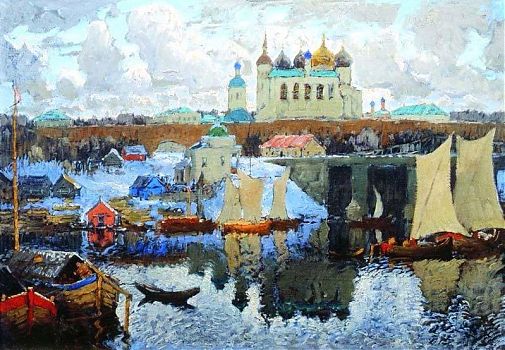 Константин Иванович Горбатов - Пристань, пейзаж - 170166