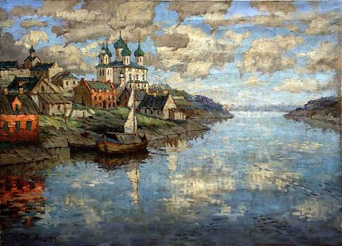 Константин Иванович Горбатов - Вид старинного города, пейзаж - 170179