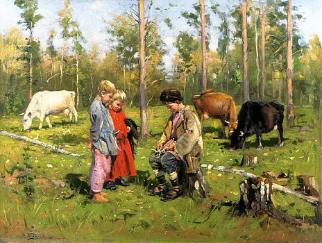 Владимир Егорович Маковский - Пастушки, пейзаж - 170202