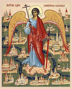 Икона "Ангела Хранителя Москвы", 04004 - Купить полиграфическую икону на холсте