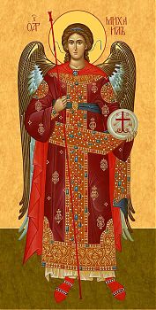 Икона Архангела Михаила, святого Архистратига, 04А17 - Купить полиграфическую икону на холсте