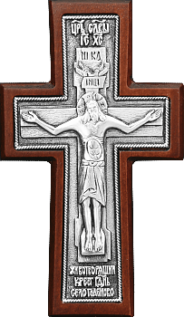 Крест "Годеновский" автомобильный подвесной, серебряный, клен, 17145