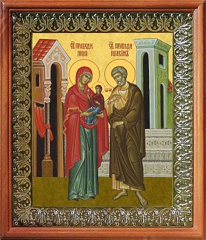 Икона Иоакима и Анны праведных богоотцов в киоте | Размер 13х16 см | 42003-8 (09ИА1)