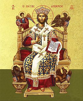 Икона Спасителя "Спас Архиерей Великий" с золочением поталью, 02006-УЛ
