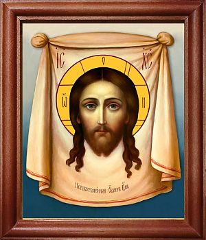 Икона Христа Спас Нерукотворный в киоте | Размер 13х16 см | 42003-22 (02С3)