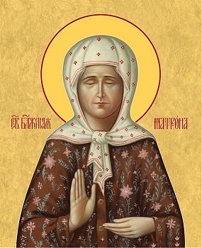 Икона святой Матроны Московской, блаженной, 10М7 - Купить полиграфическую икону на холсте