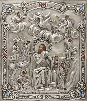 Илия Пророк Фесвитянин, св., в посеребренной ризе (окладе), Р-11.2