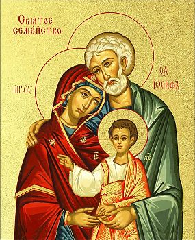 Икона "Святое Семейство" с золочением поталью, 07007-УЛ