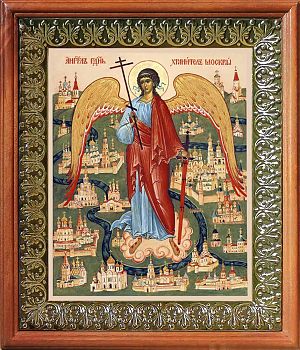Икона Ангела Хранителя Москвы в киоте | Размер 13х16 см | 42003-8 (04004)
