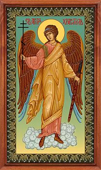 Икона ростовая Ангела Хранителя в киоте | Размер 10х20 см | 42202-8 (04021)
