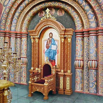 Киот напольный из дерева для Горнего Места. Заказать по цене производителя для украшения православного храма