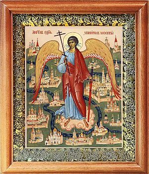 Икона Ангела Хранителя Москвы в киоте | Размер 13х16 см | 40200-8 (04004)