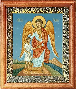 Икона Ангела Хранителя в киоте | Размер 13х16 см | 40200-8 (04А11)