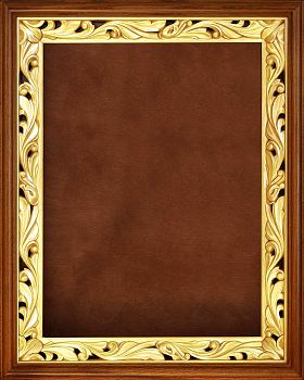 Пенал с рамкой "Сусальное золото, пропильная резьба "Бутон" (рамка 40). Киот для иконных досок под размер 30 х 40 см по цене от производителя, 11231-22