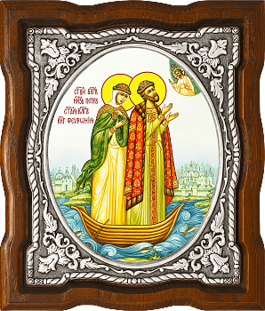 Купить православную икону - Петр и Феврония, свв. прпп. кнн., А143-1 (09ПФ2)