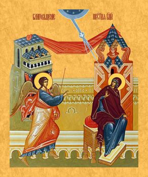 Благовещение Пресвятой Богородицы | Купить икону для праздничного ряда иконостаса. Позиция 47
