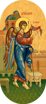 Архангел Гавриил, святой Архистратиг. Благовещение - храмовая икона для иконостаса. Позиция 27
