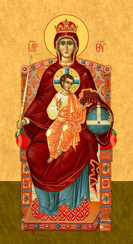 Божия Матерь на троне - храмовая икона для иконостаса